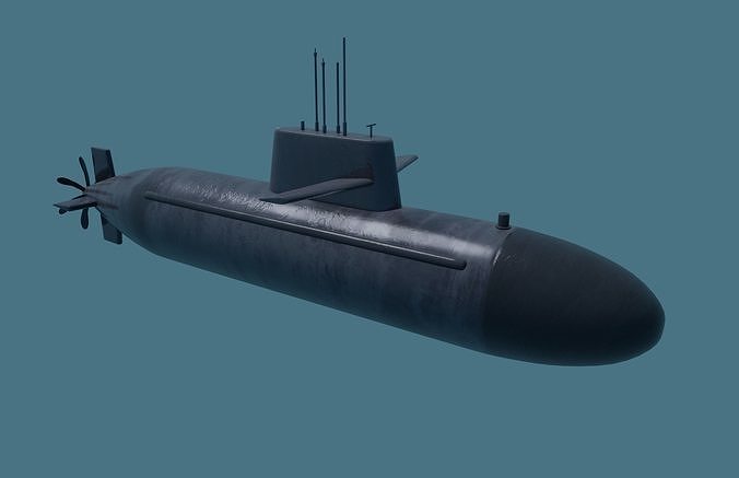 Submarine Low-poly 3D model