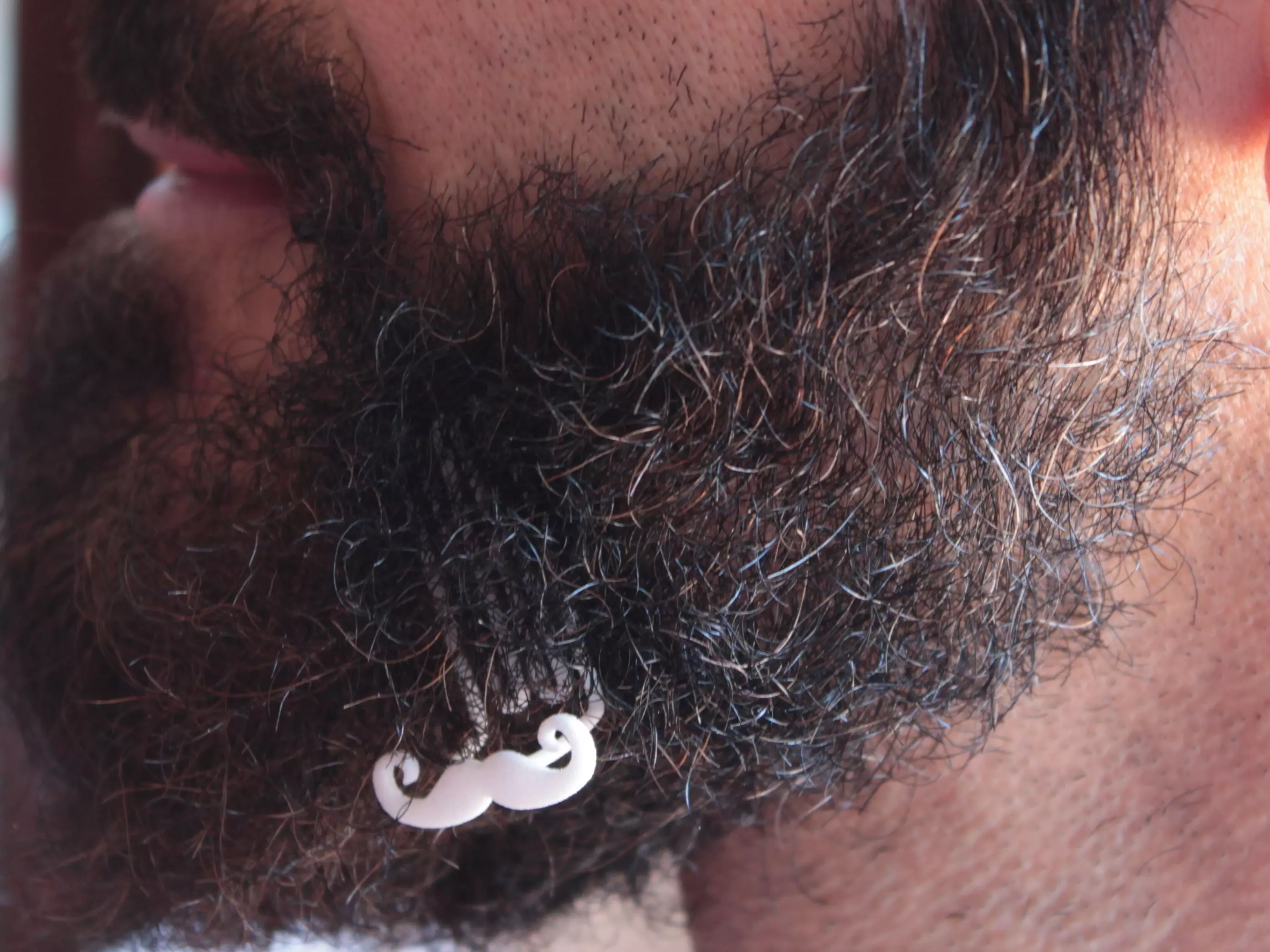Mustache for beard - lateral wearing 3D print model_0