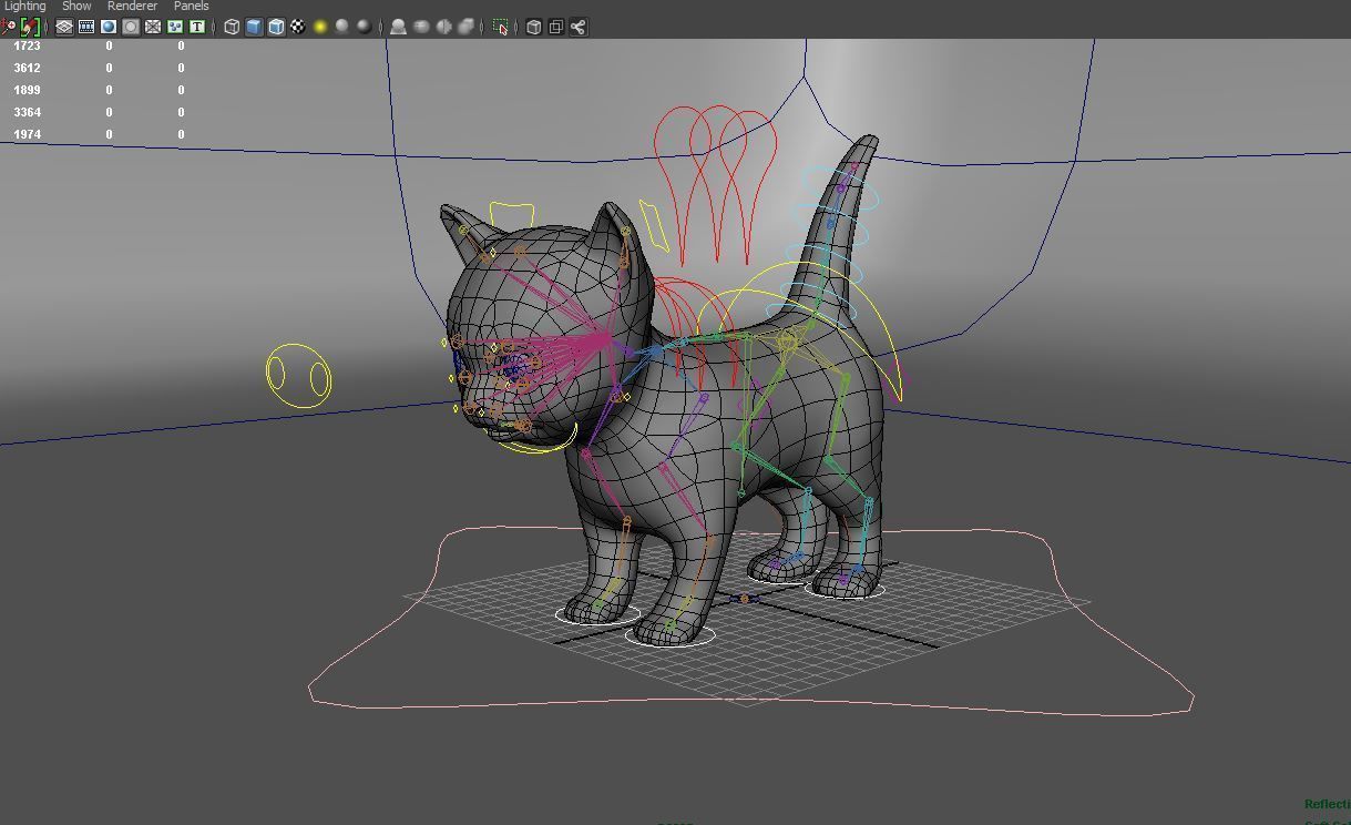 3d Cartoon Cute Cat Rigged Model  Low-poly 3D model_16