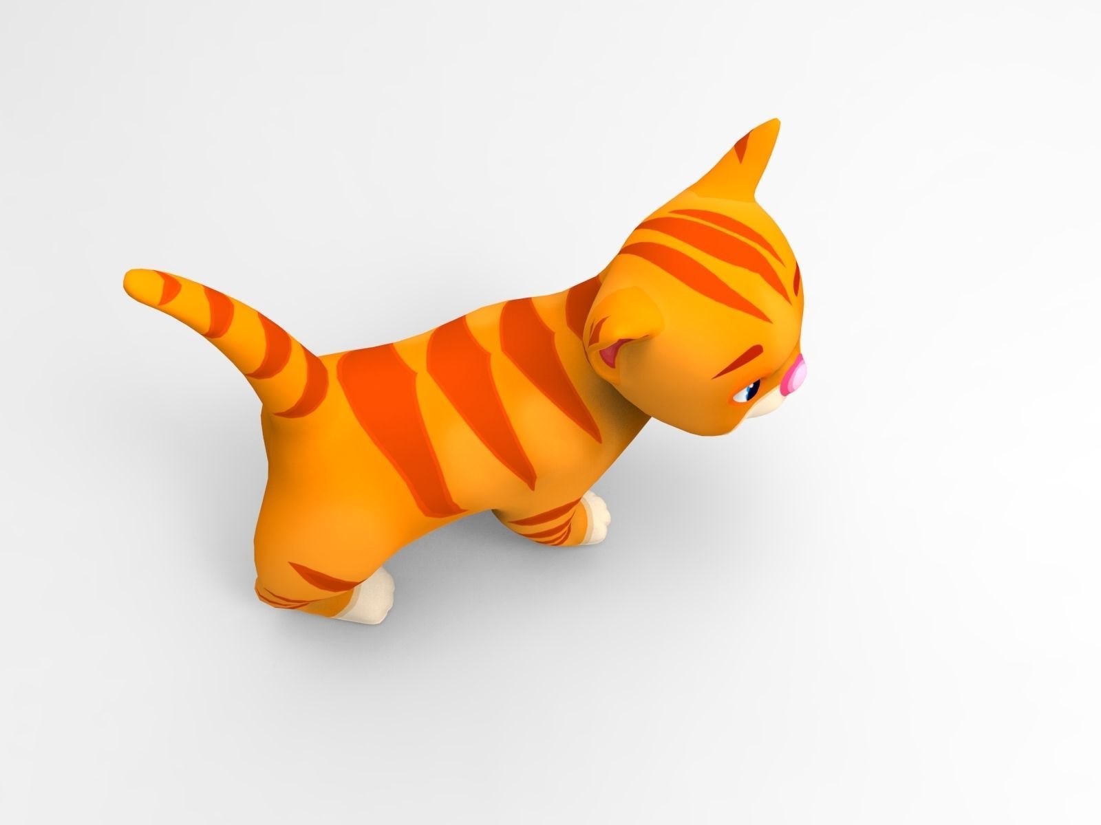 3d Cartoon Cute Cat Rigged Model  Low-poly 3D model_5