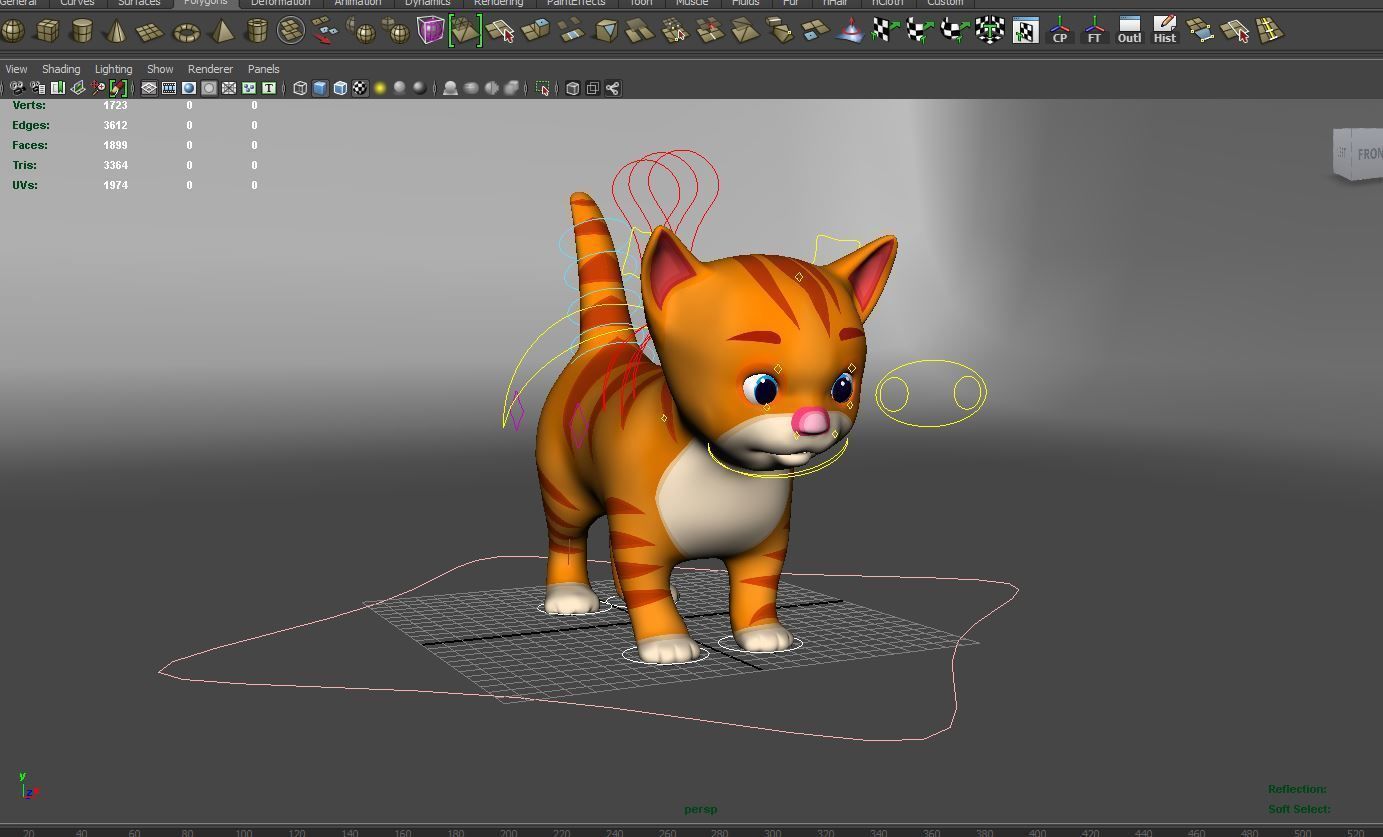 3d Cartoon Cute Cat Rigged Model  Low-poly 3D model_17