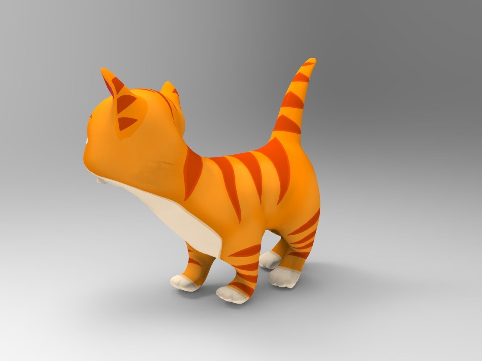 3d Cartoon Cute Cat Rigged Model  Low-poly 3D model_3