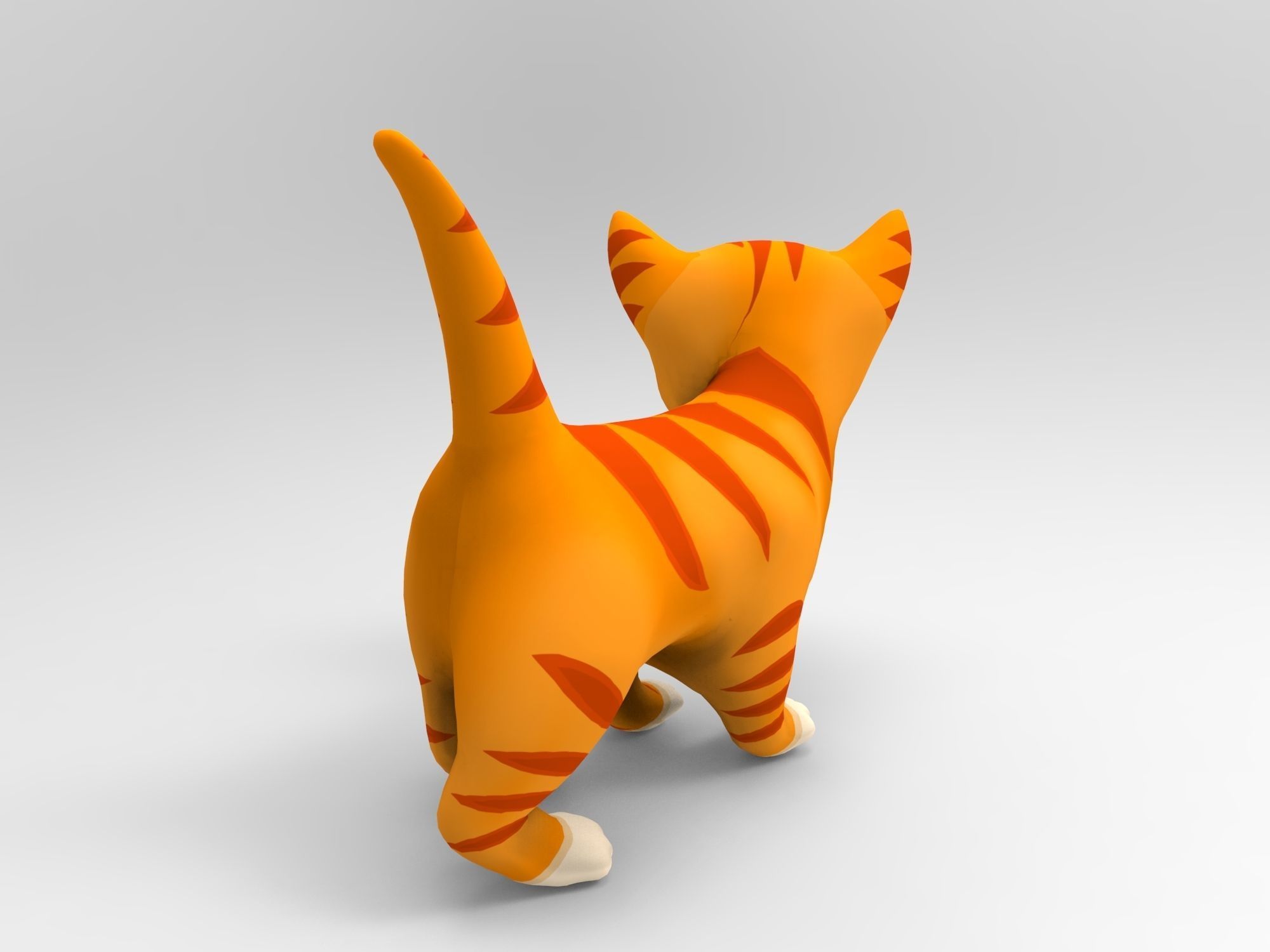 3d Cartoon Cute Cat Rigged Model  Low-poly 3D model_9