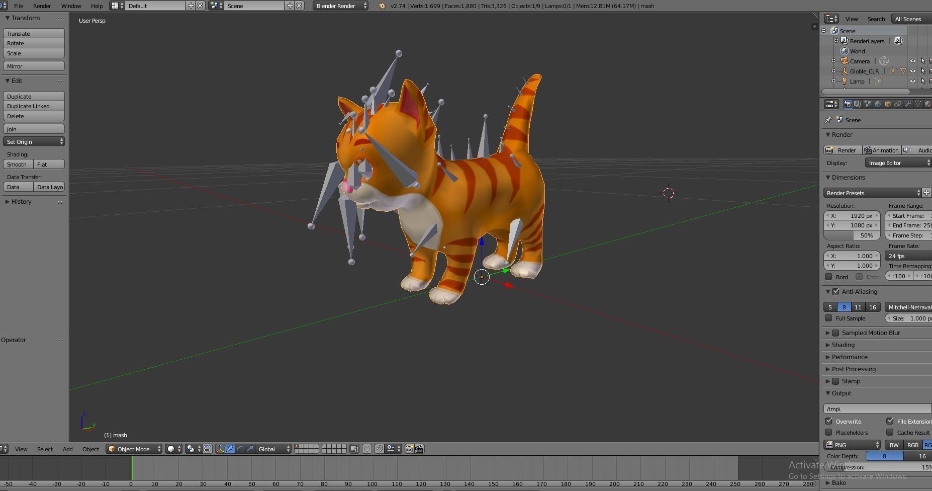 3d Cartoon Cute Cat Rigged Model  Low-poly 3D model_19