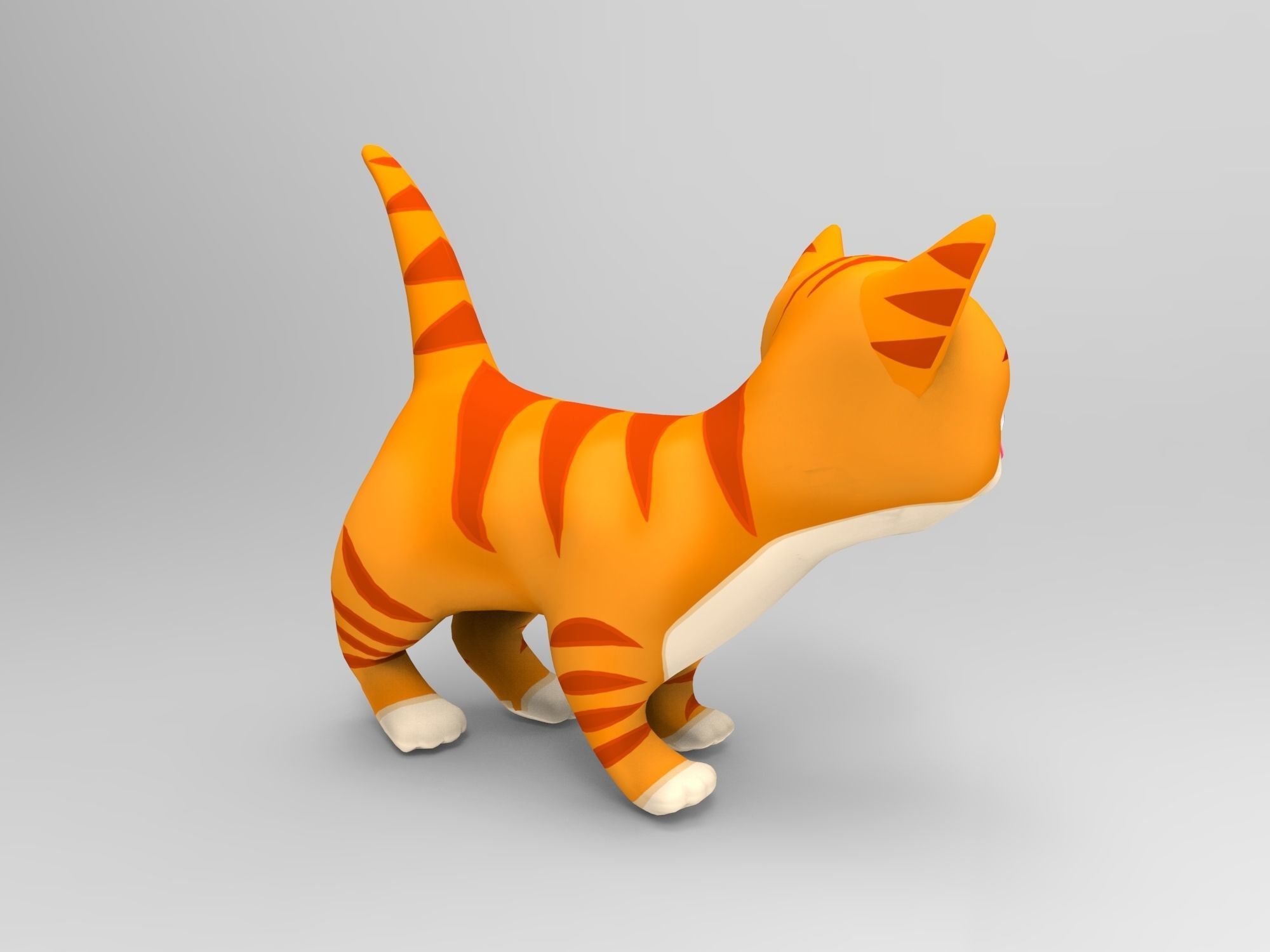 3d Cartoon Cute Cat Rigged Model  Low-poly 3D model_7