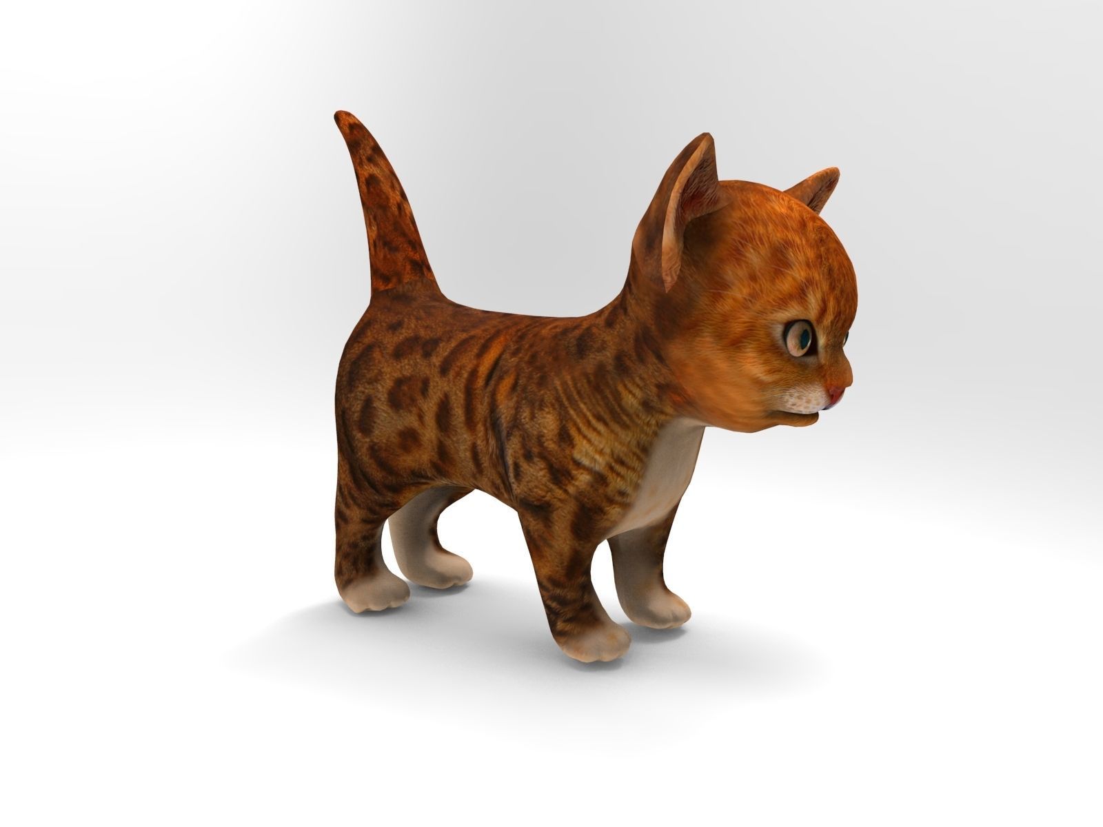 Cute cartoon Cat Rigged Low-poly 3D model_5