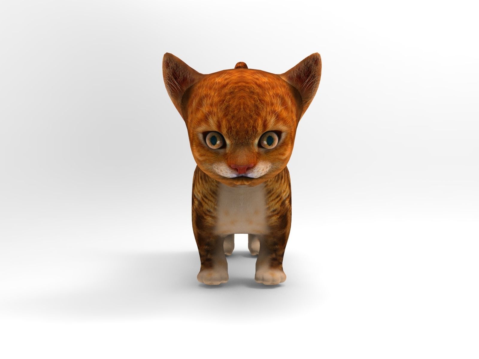 Cute cartoon Cat Rigged Low-poly 3D model_6