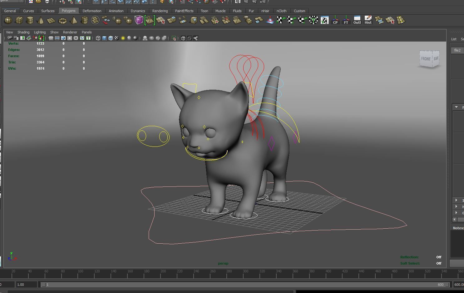 Cute cartoon Cat Rigged Low-poly 3D model_10