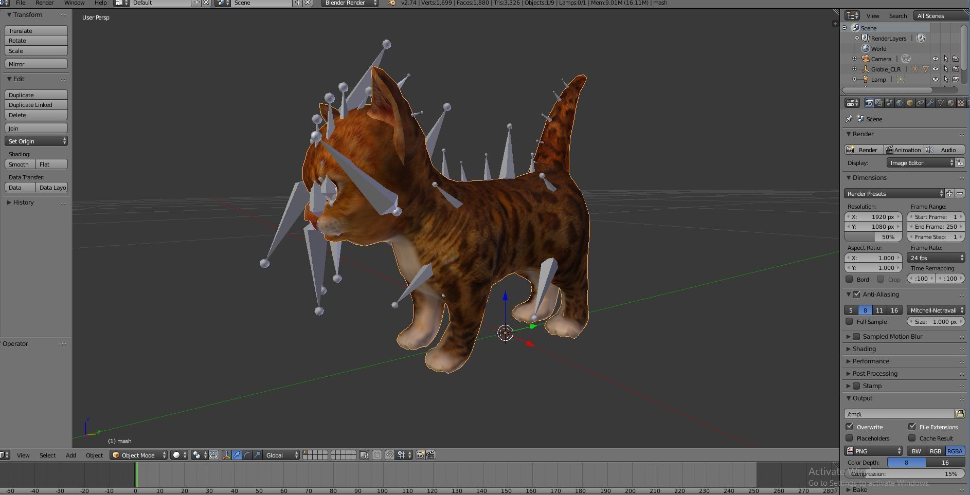 Cute cartoon Cat Rigged Low-poly 3D model_12