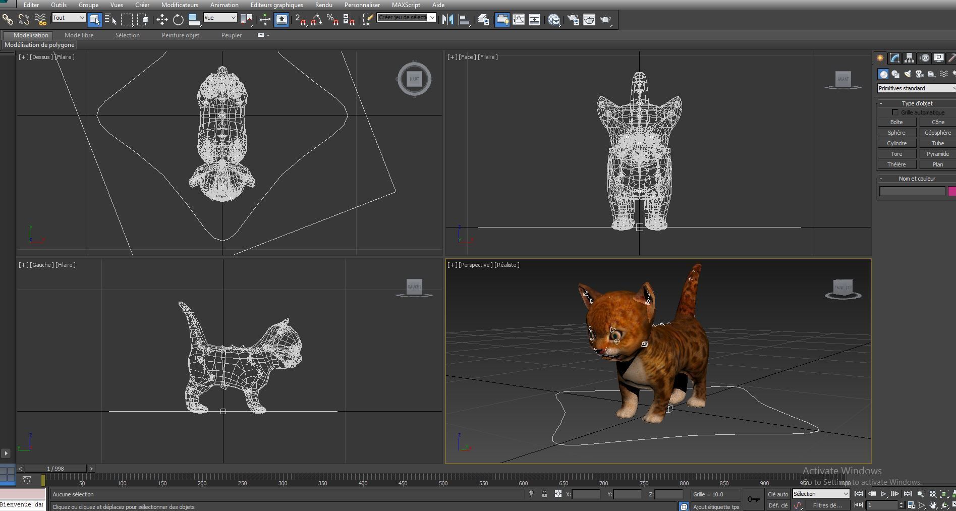 Cute cartoon Cat Rigged Low-poly 3D model_11