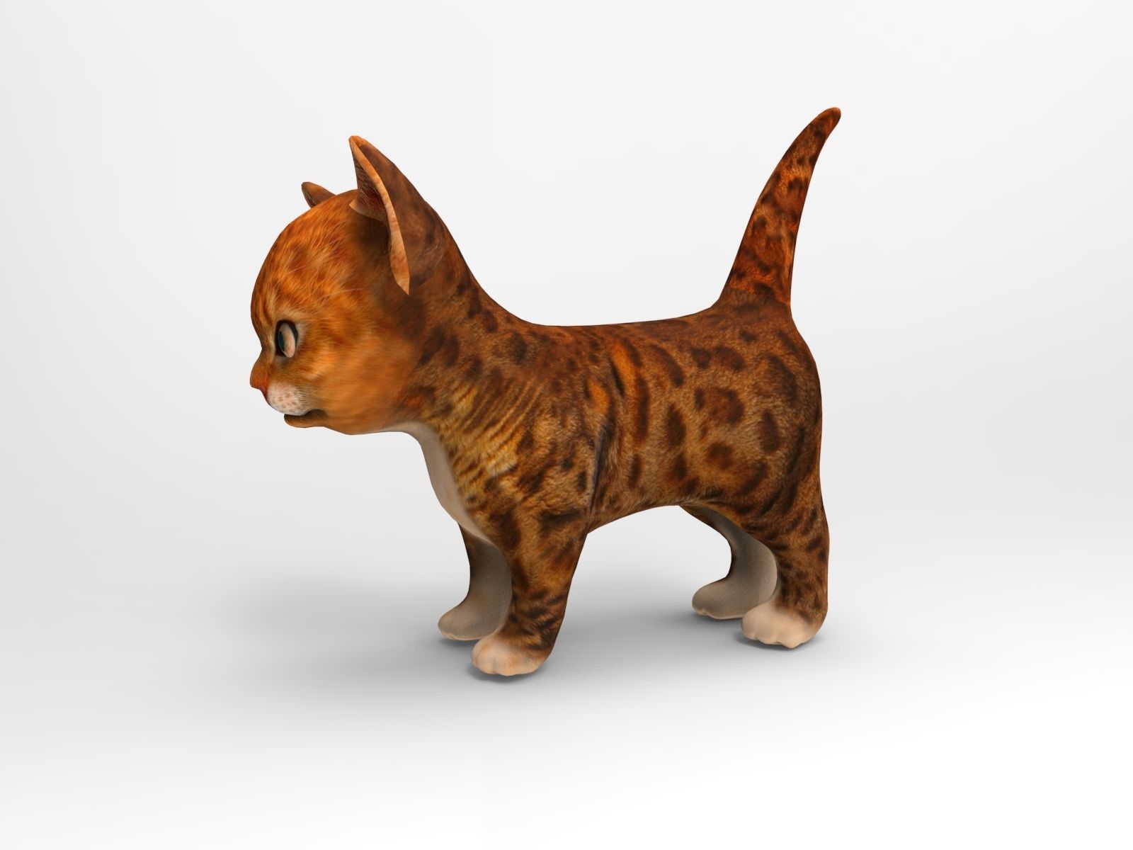 Cute cartoon Cat Rigged Low-poly 3D model_7