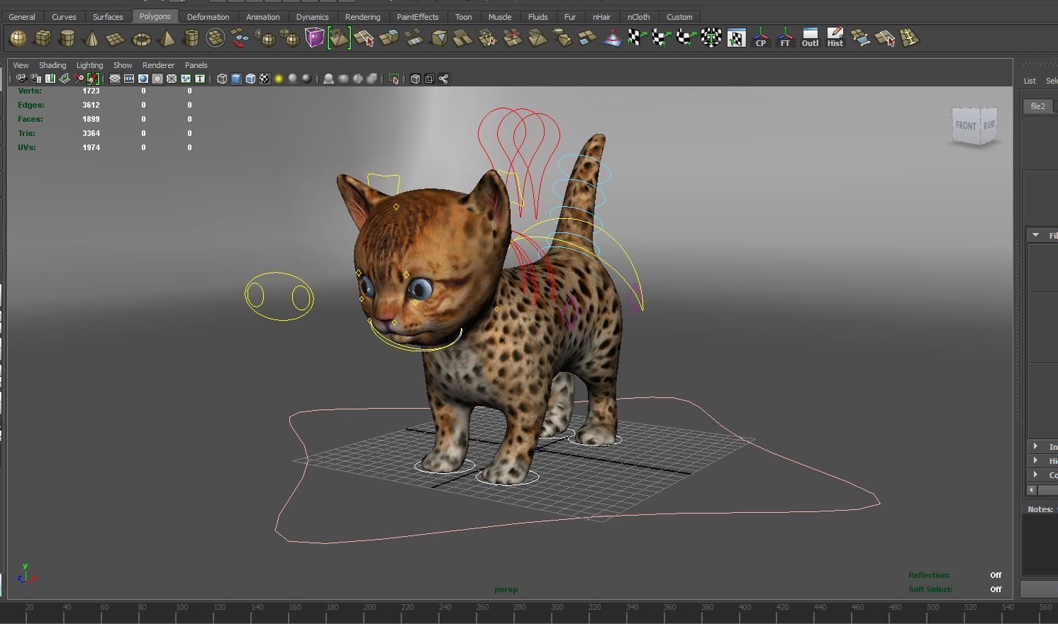 3D Wild Cute cartoon Cat Rigged Low-poly 3D model_9