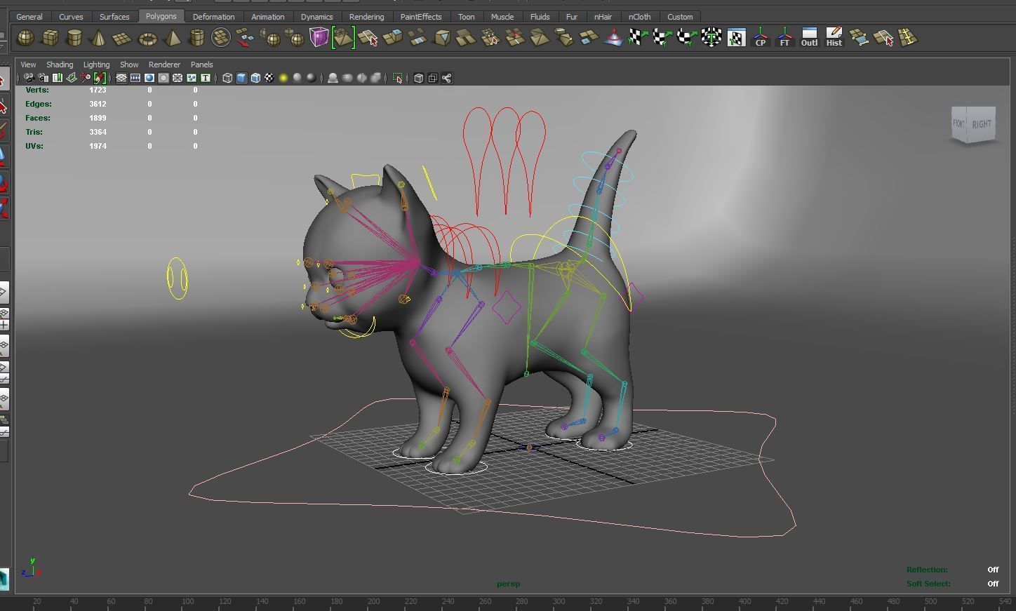 3D Wild Cute cartoon Cat Rigged Low-poly 3D model_10