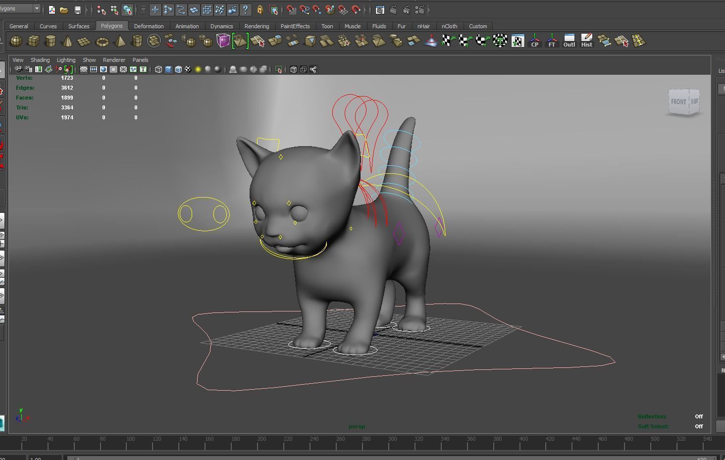 3D Wild Cute cartoon Cat Rigged Low-poly 3D model_11