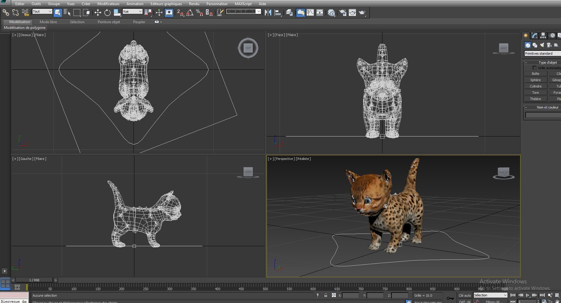 3D Wild Cute cartoon Cat Rigged Low-poly 3D model_12