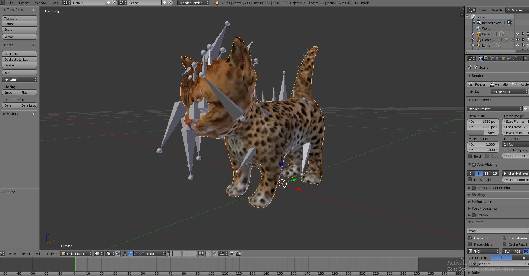 3D Wild Cute cartoon Cat Rigged Low-poly 3D model_13