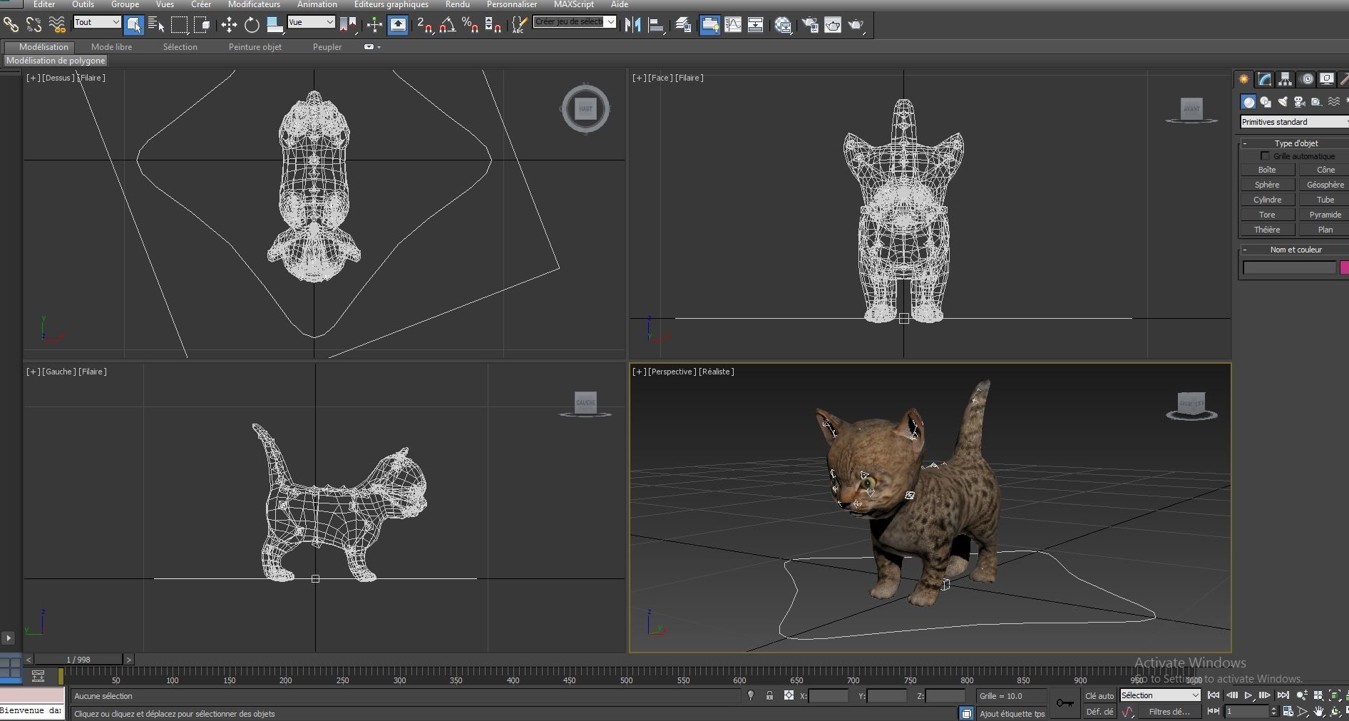 Wild  Cute cartoon Cat Rigged 3D  Low-poly 3D model_17