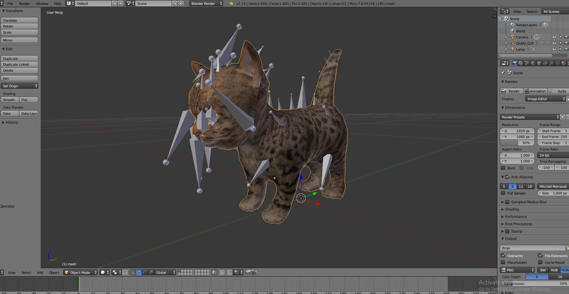 Wild  Cute cartoon Cat Rigged 3D  Low-poly 3D model_18