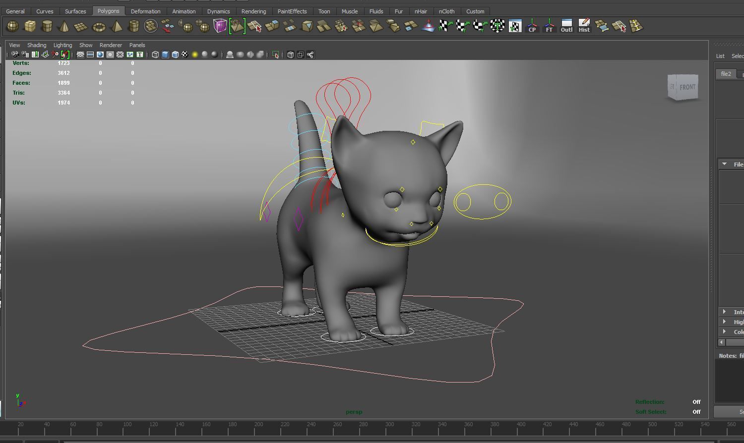 Wild  Cute cartoon Cat Rigged 3D  Low-poly 3D model_15
