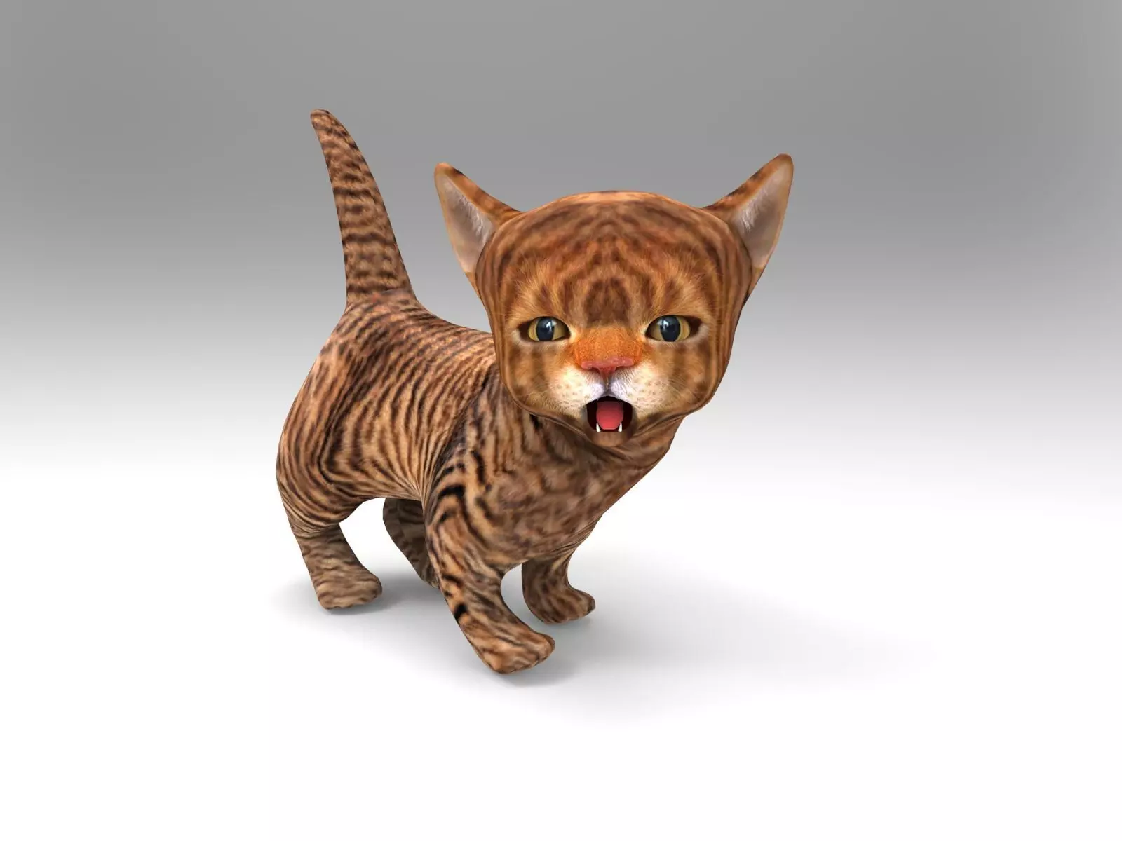 Wild Cute cartoon Cat Rigged 3D  Low-poly 3D model_0