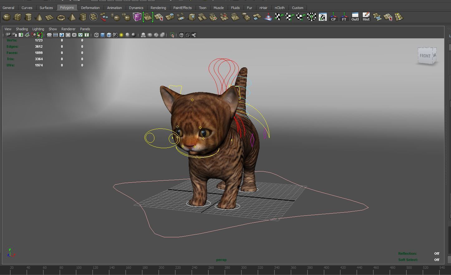 Wild Cute cartoon Cat Rigged 3D  Low-poly 3D model_8