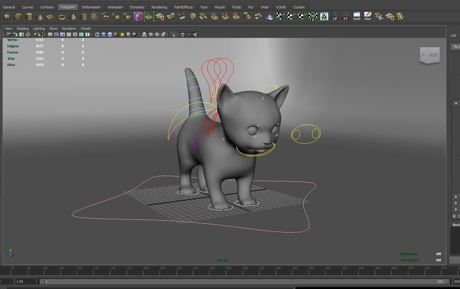 Wild Cute cartoon Cat Rigged 3D  Low-poly 3D model_9