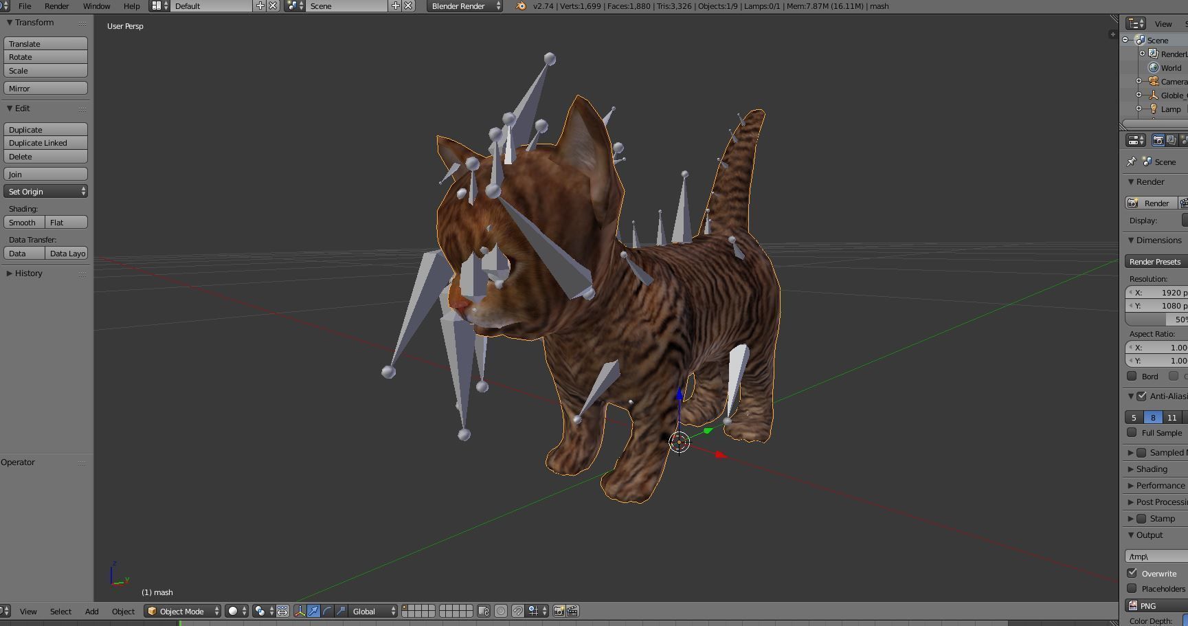 Wild Cute cartoon Cat Rigged 3D  Low-poly 3D model_20