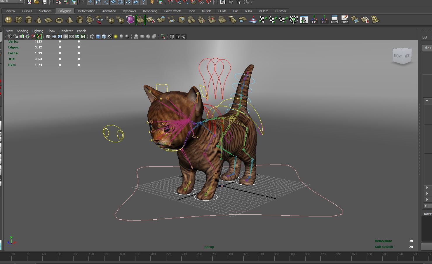 Wild Cute cartoon Cat Rigged 3D  Low-poly 3D model_17