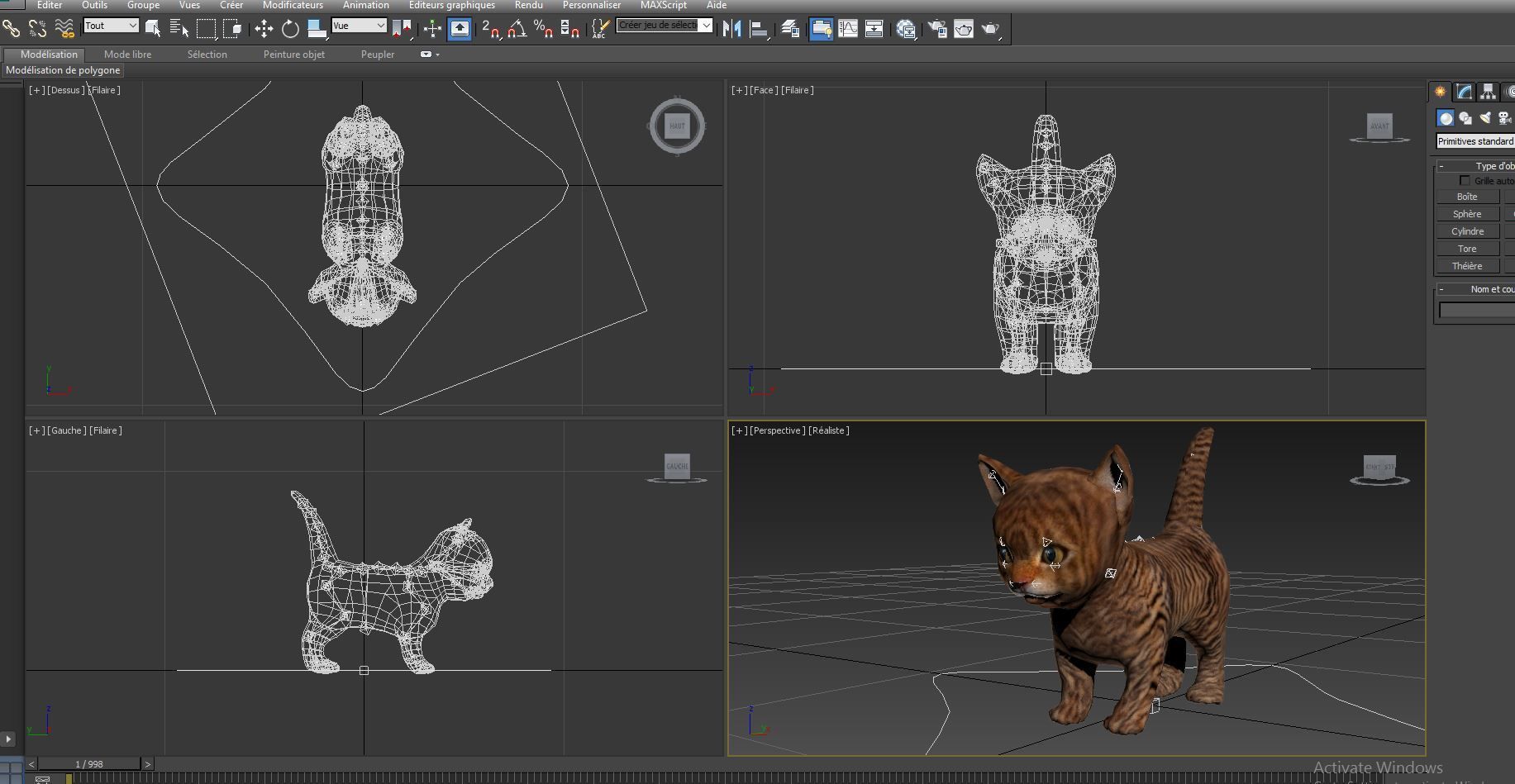 Wild Cute cartoon Cat Rigged 3D  Low-poly 3D model_21