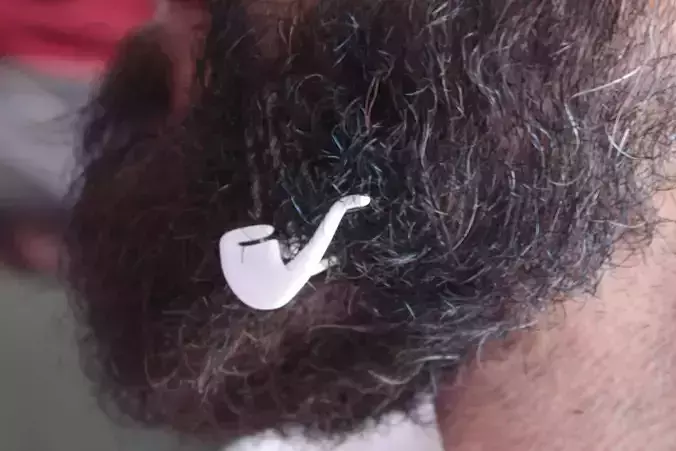 Pipe for beard - lateral wearing 3D print model