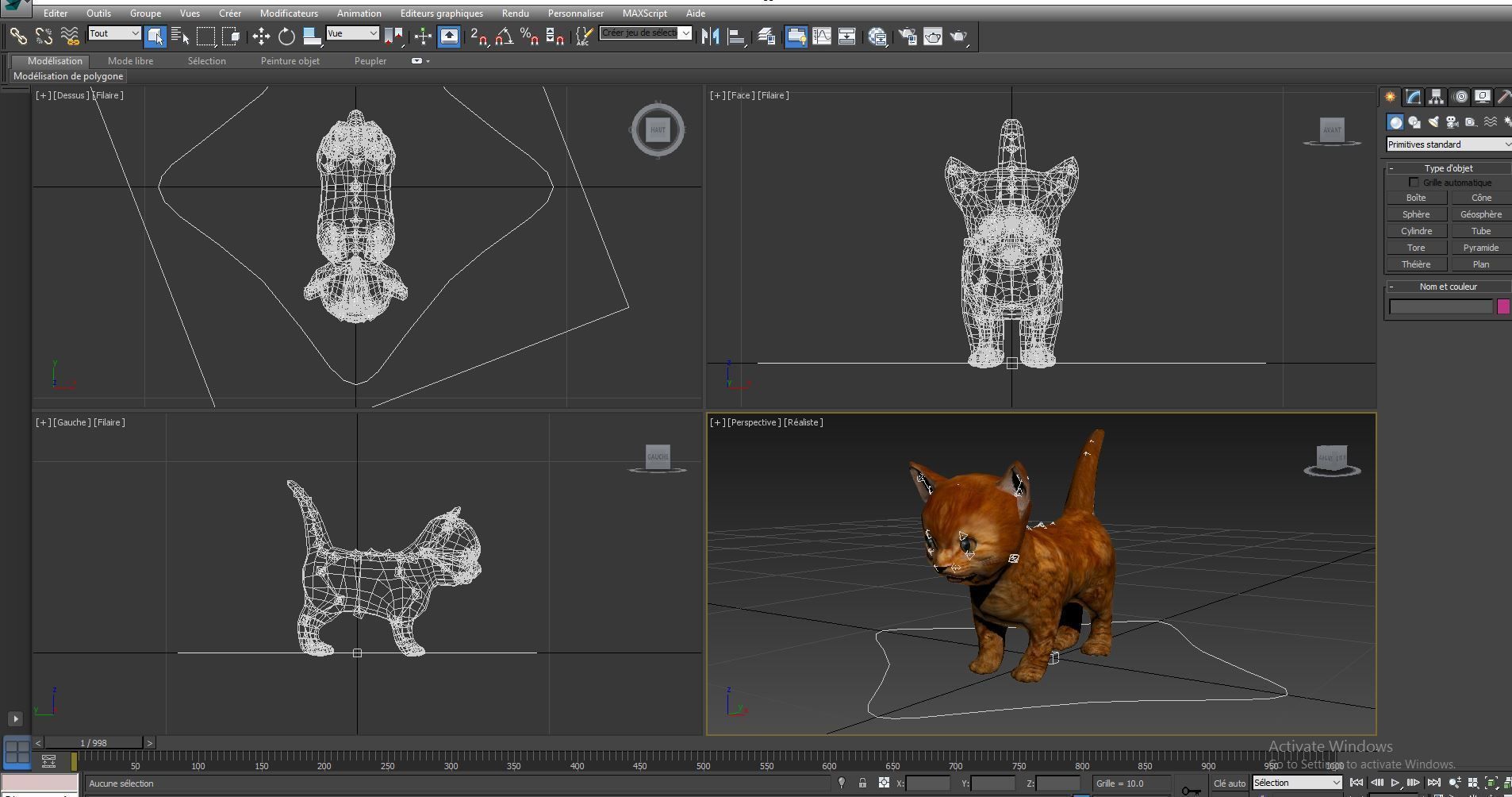 3D Red Cute cartoon Cat Rigged Low-poly 3D model_16