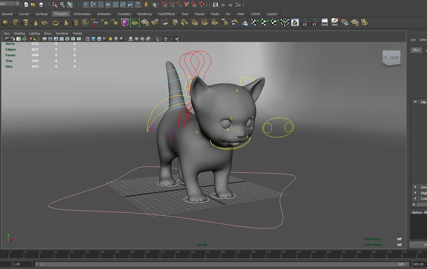 3D Red Cute cartoon Cat Rigged Low-poly 3D model_14