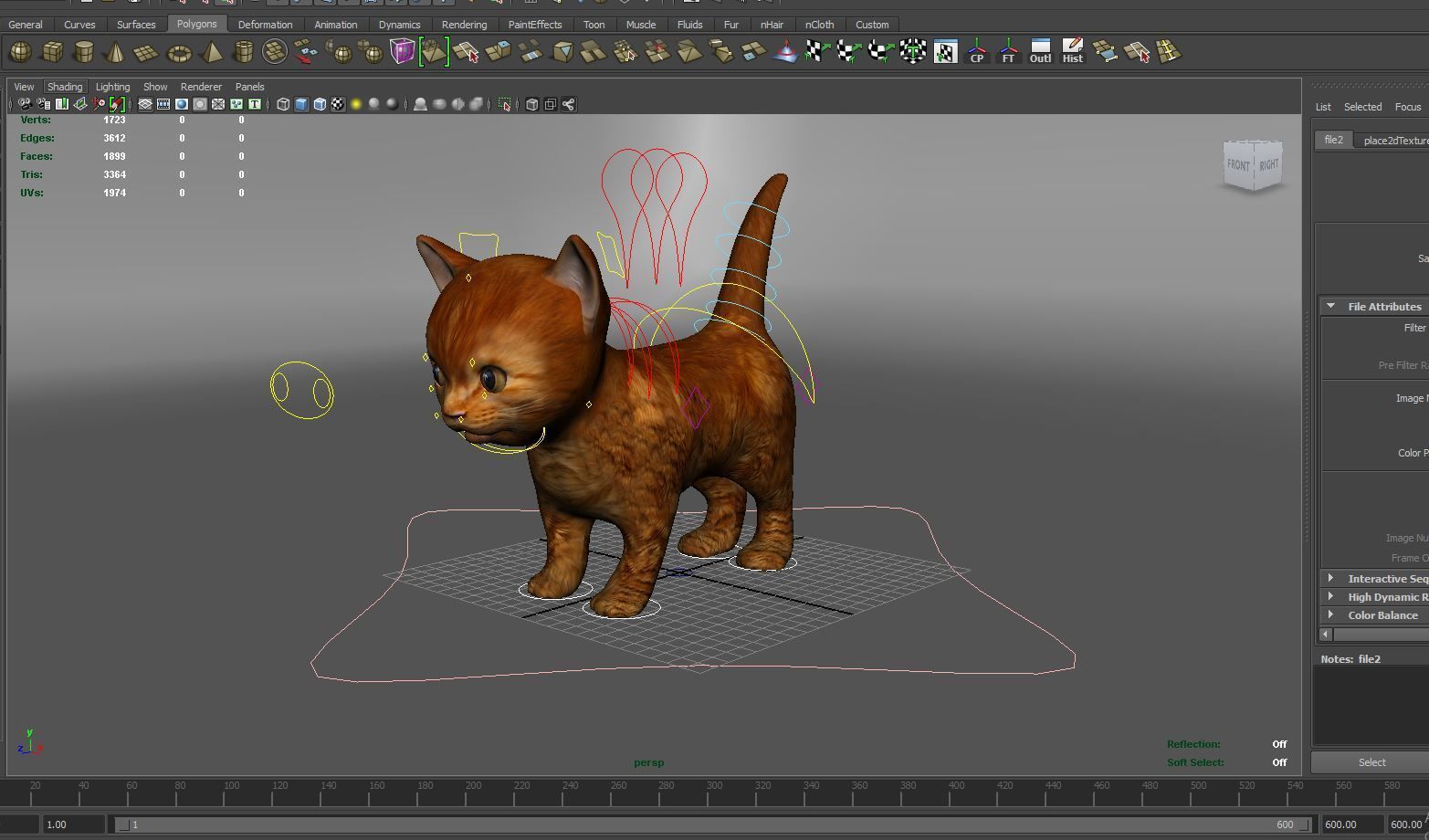 3D Red Cute cartoon Cat Rigged Low-poly 3D model_13