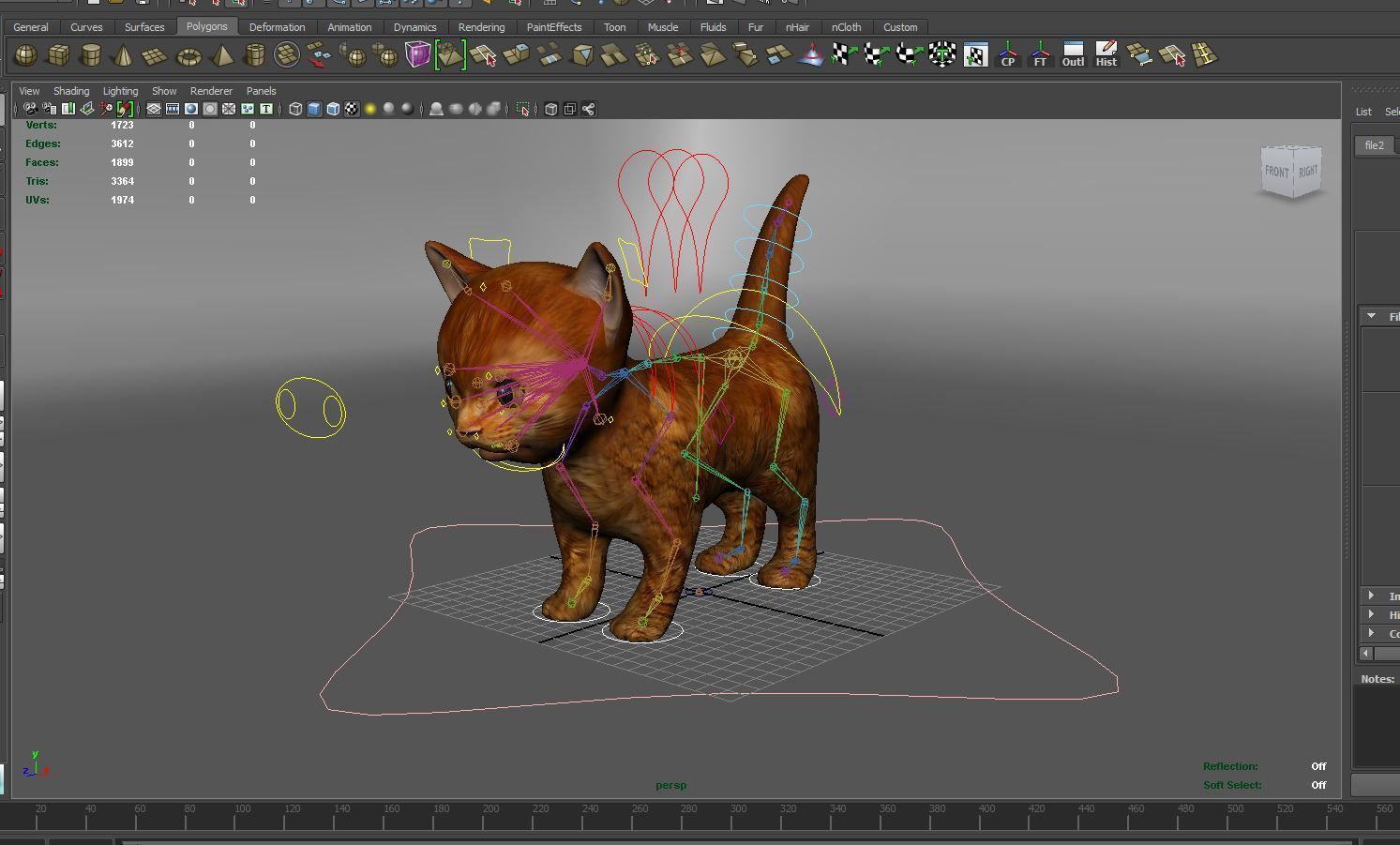 3D Red Cute cartoon Cat Rigged Low-poly 3D model_15