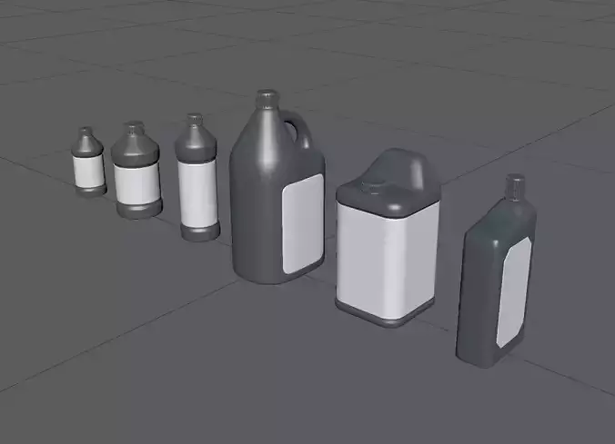 BottleA high-poly model set of plastic bottles