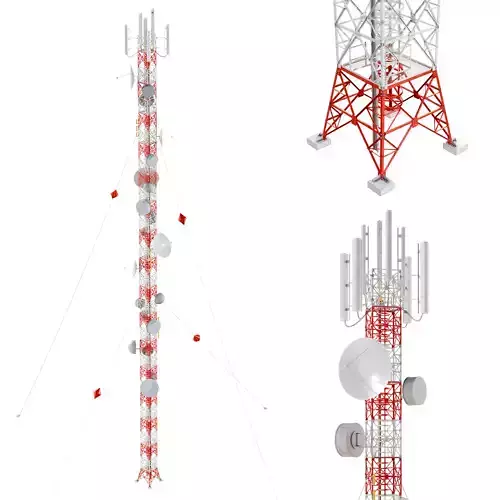 Radio Mast - Antenna Communication Tower  3D model