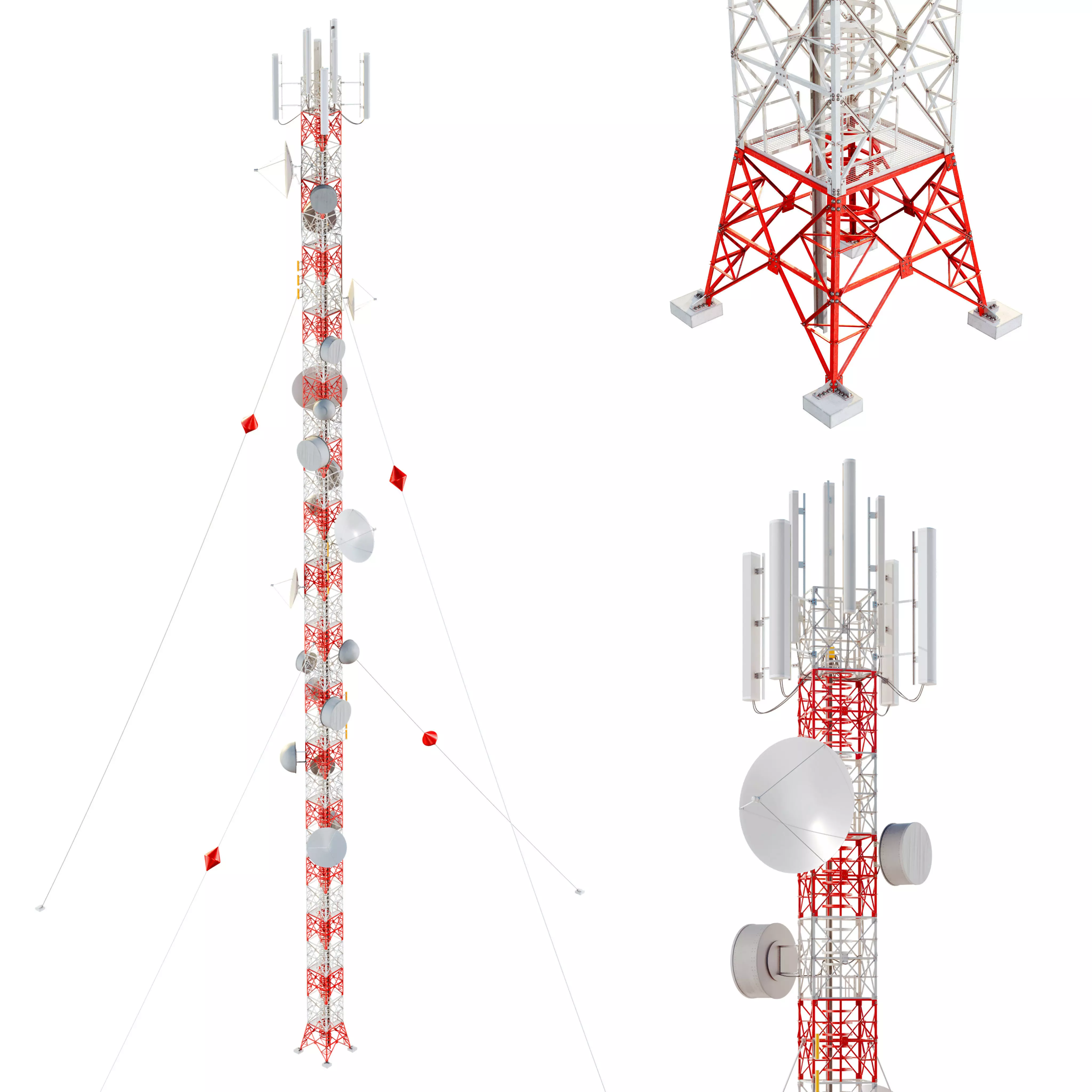 Radio Mast - Antenna Communication Tower  3D model_0
