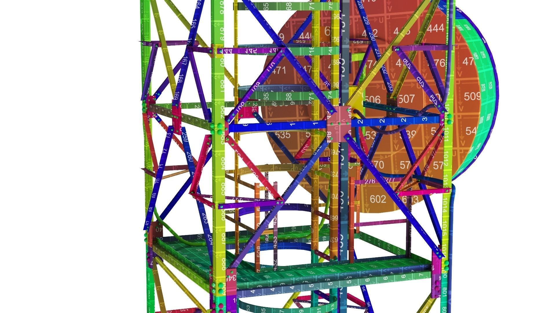 Radio Mast - Antenna Communication Tower  3D model_28