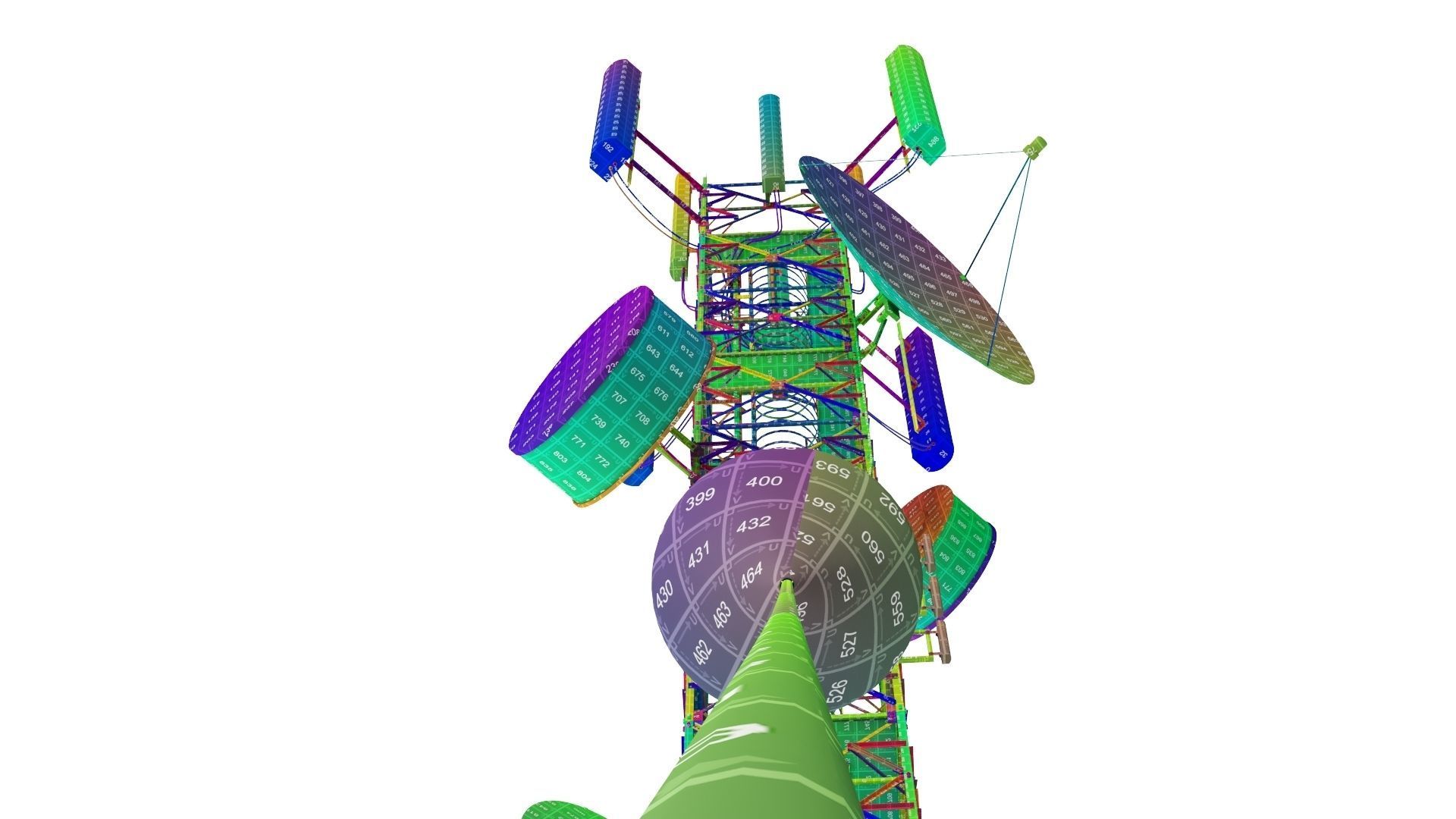 Radio Mast - Antenna Communication Tower  3D model_25
