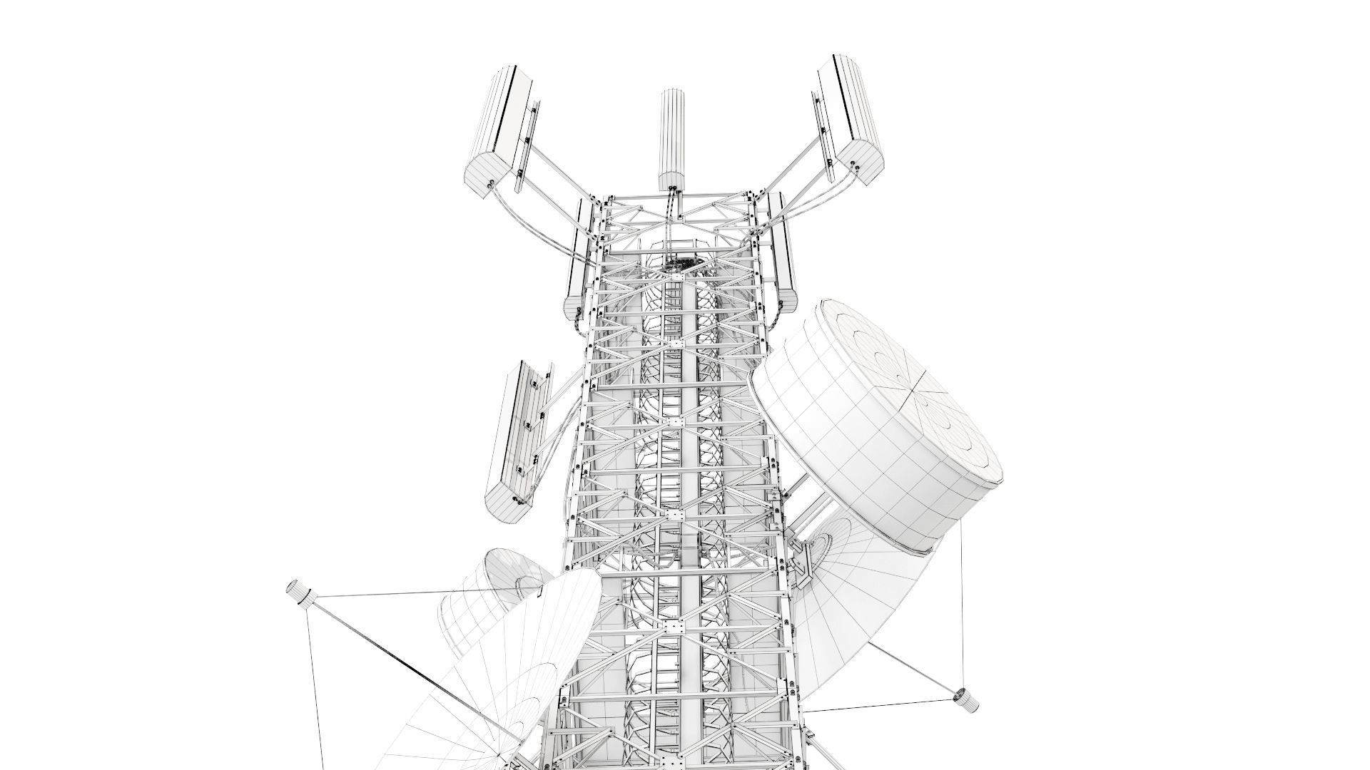 Radio Mast - Antenna Communication Tower  3D model_20