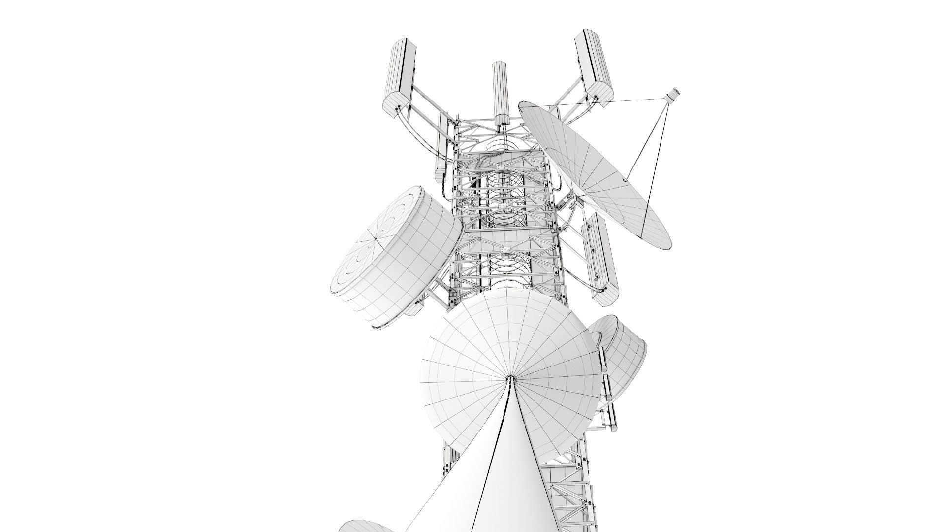 Radio Mast - Antenna Communication Tower  3D model_13