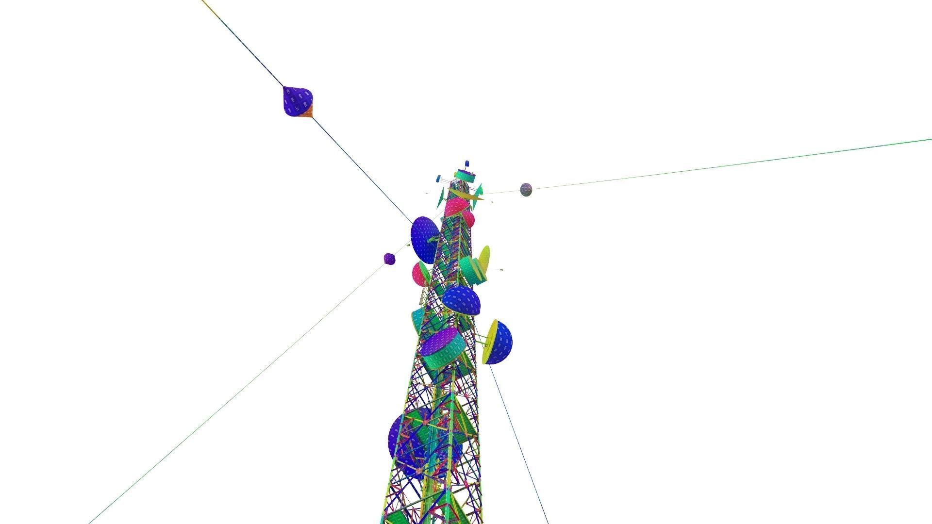 Radio Mast - Antenna Communication Tower  3D model_30