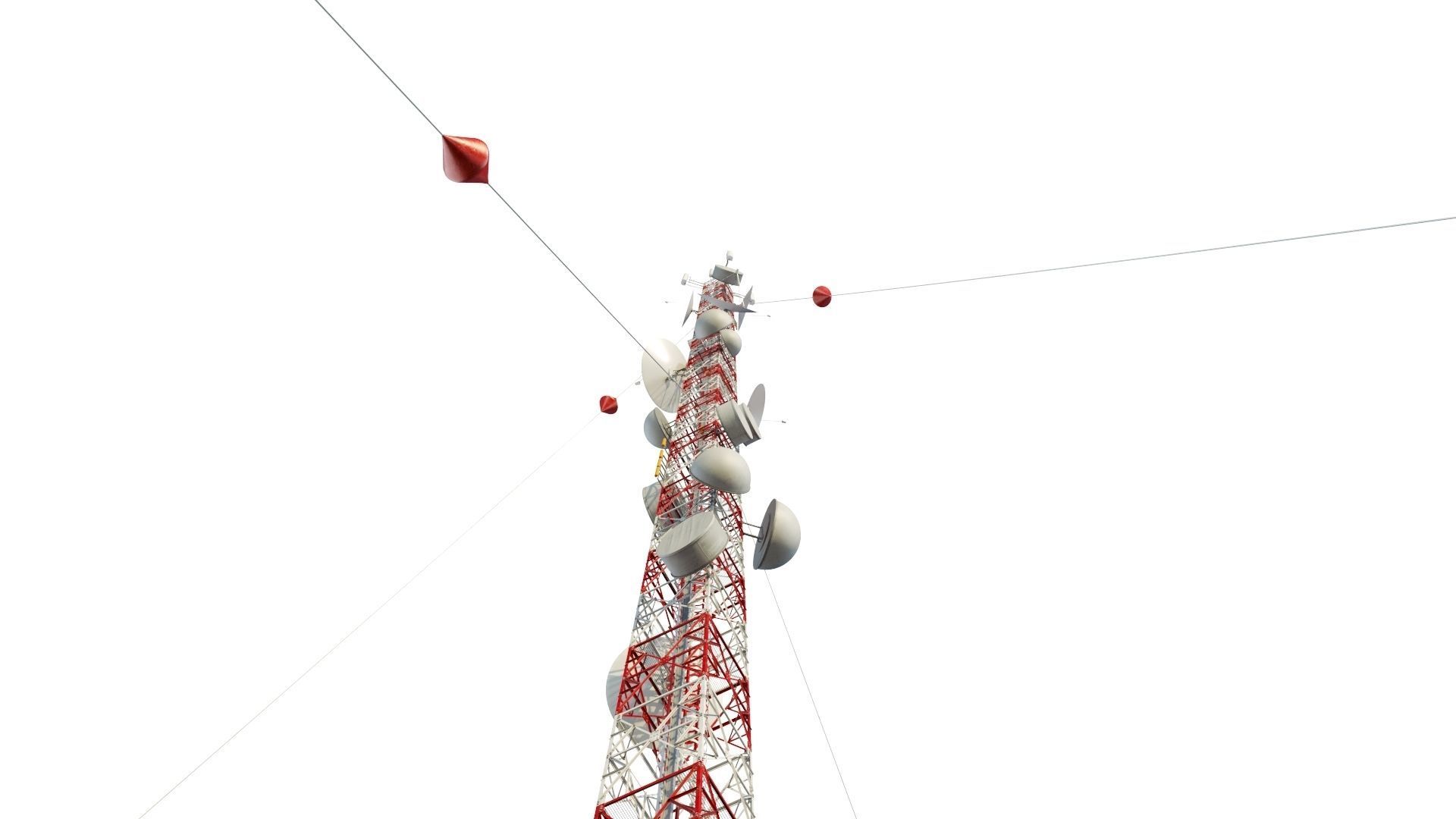 Radio Mast - Antenna Communication Tower  3D model_3