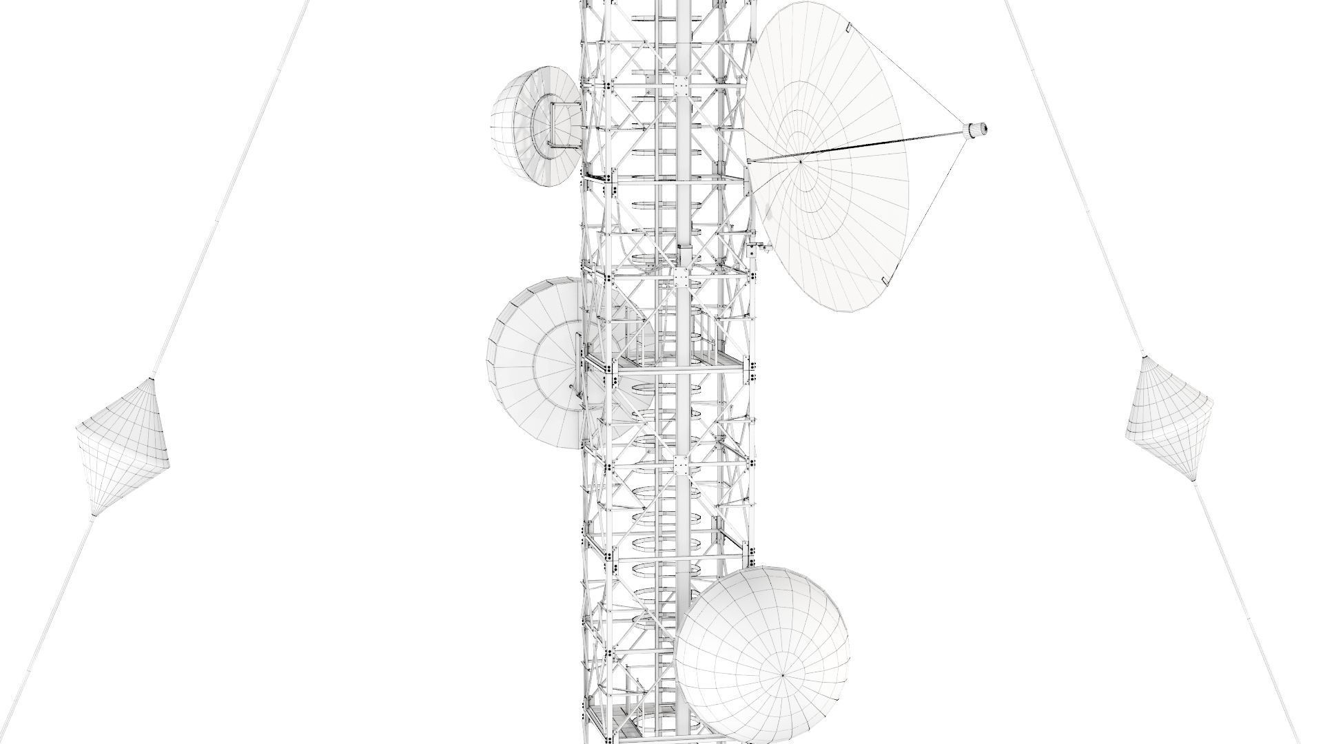 Radio Mast - Antenna Communication Tower  3D model_16