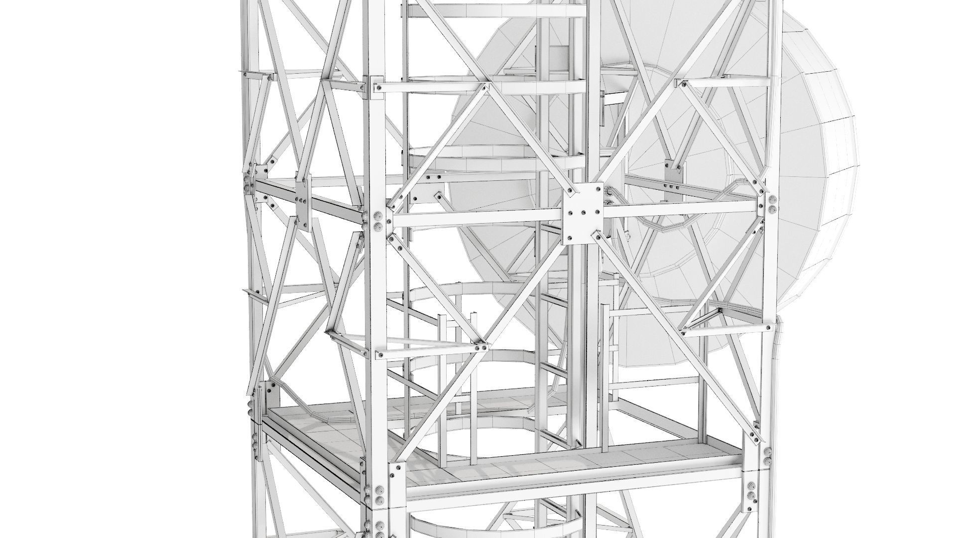 Radio Mast - Antenna Communication Tower  3D model_17