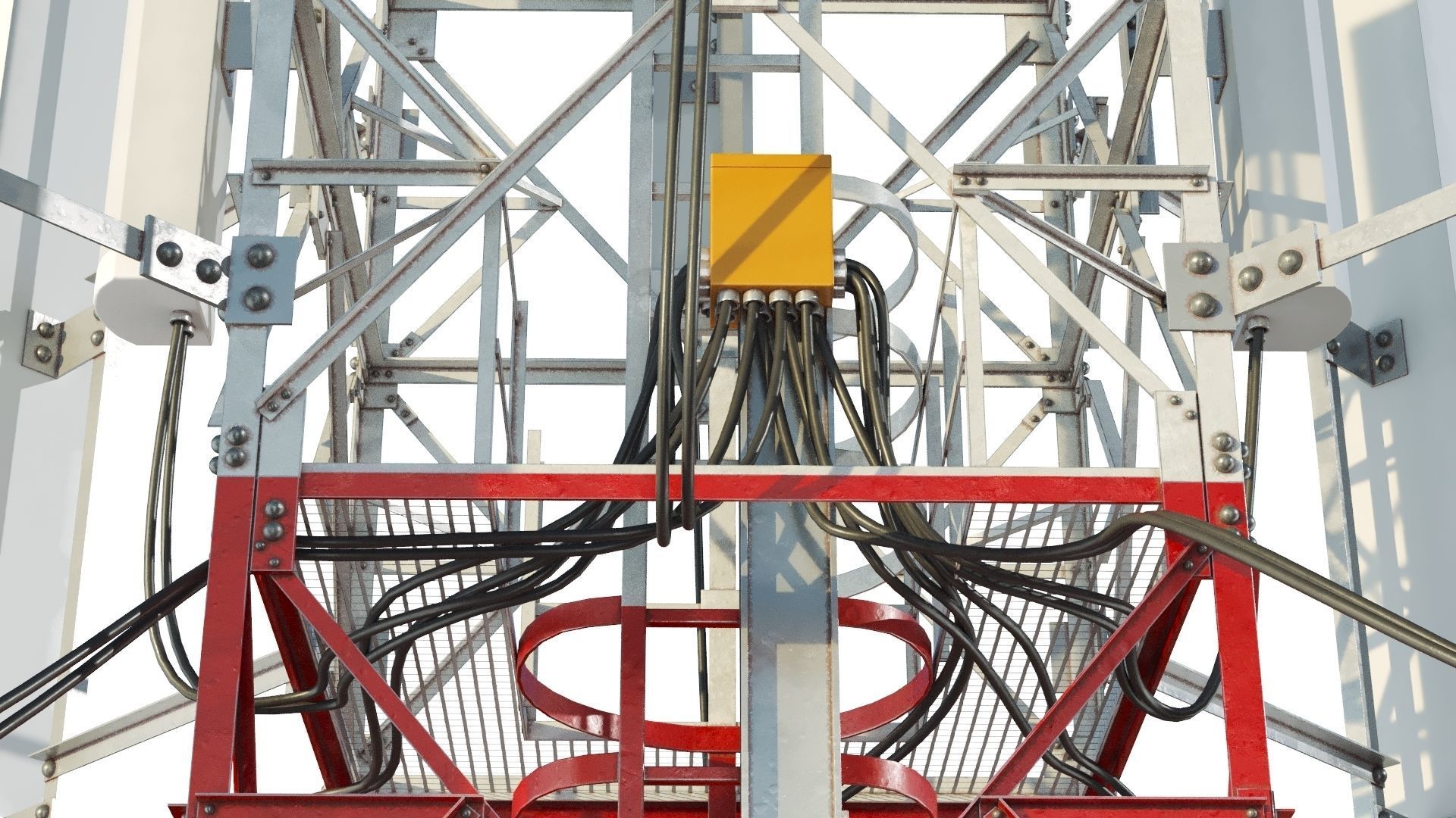 Radio Mast - Antenna Communication Tower  3D model_8