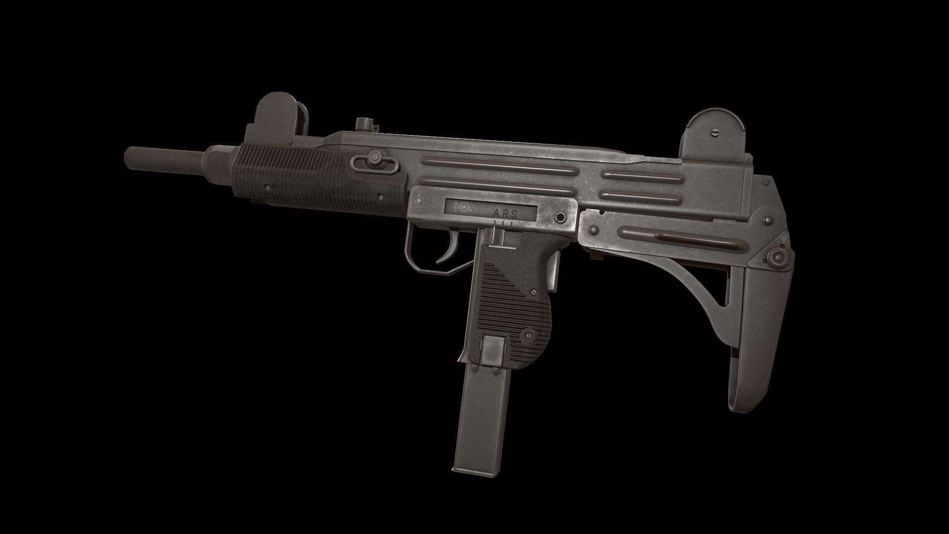  UZI Submachine Gun Low-poly 3D model_17