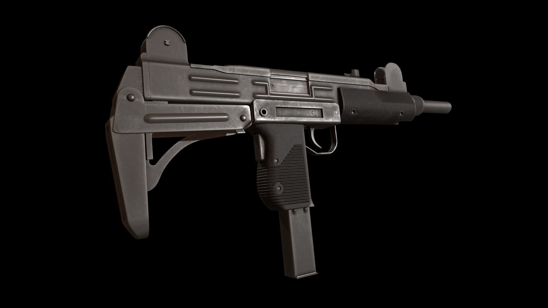  UZI Submachine Gun Low-poly 3D model_15
