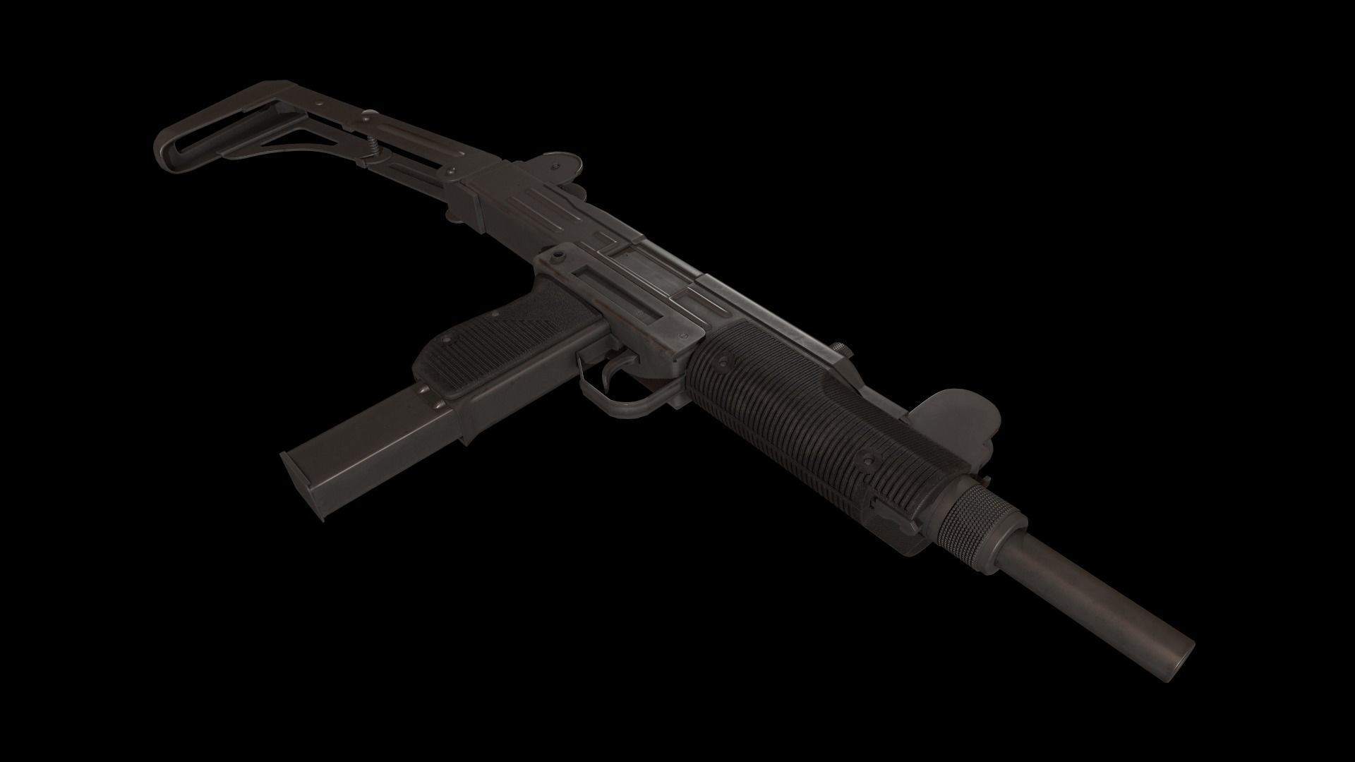  UZI Submachine Gun Low-poly 3D model_11