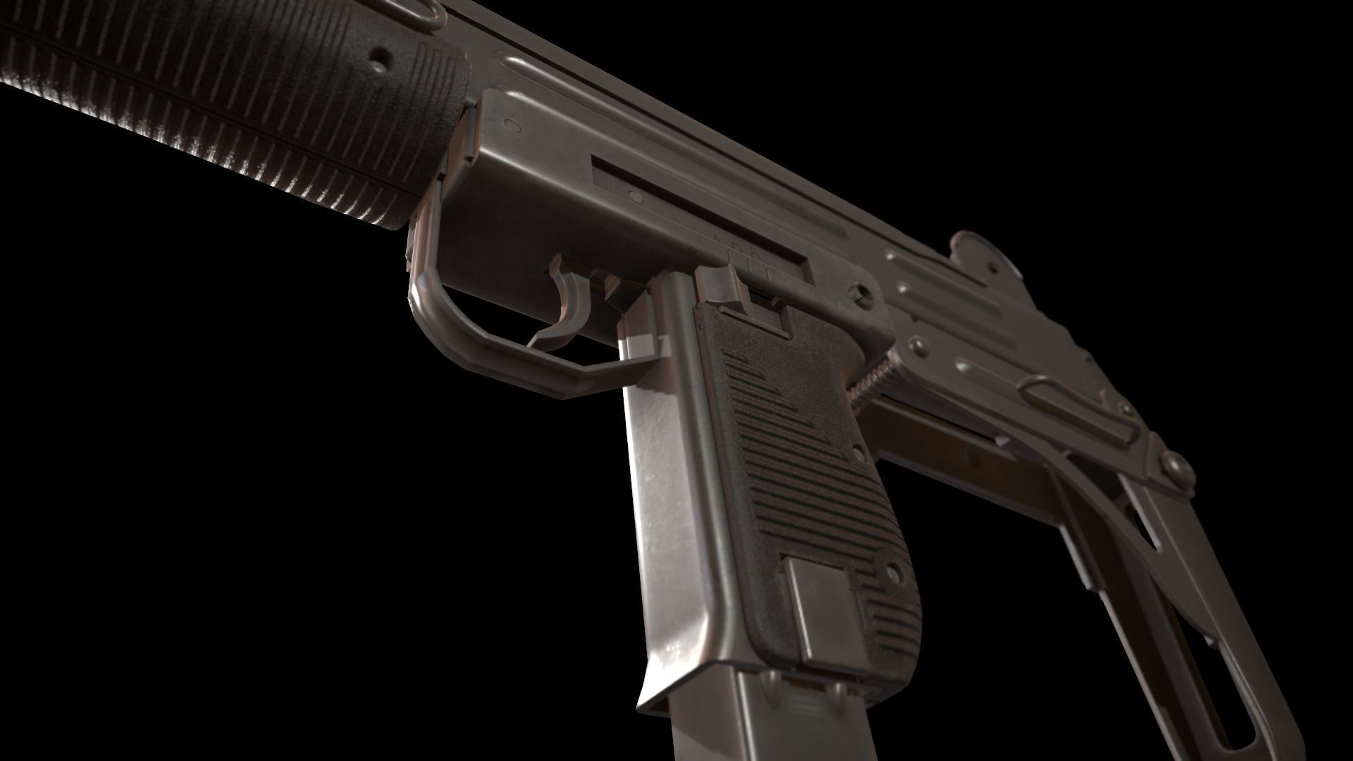  UZI Submachine Gun Low-poly 3D model_5